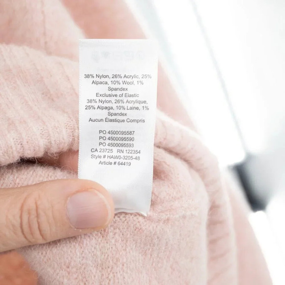 Aritzia The Group Babaton Plutarch Pink Funnel Neck Alpaca Wool Sweater | XXS - Picture 7 of 8